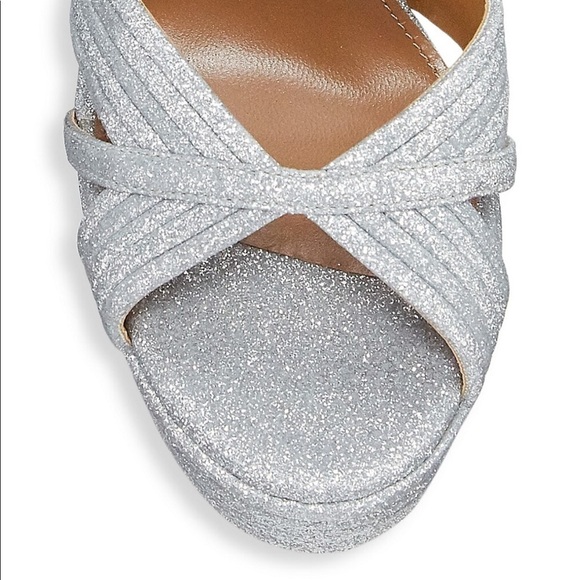 Like New Aquazzura Sundance Platform Glitter Platform Heels - Picture 5 of 15